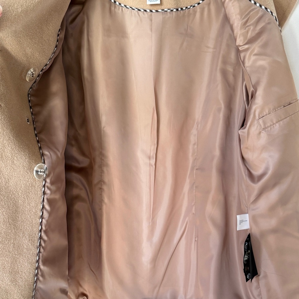 Cashmere Wool Womens Camel Pea Coat Size 1X Quiet Luxury Money Chic St Johns Bay - Picture 8 of 14